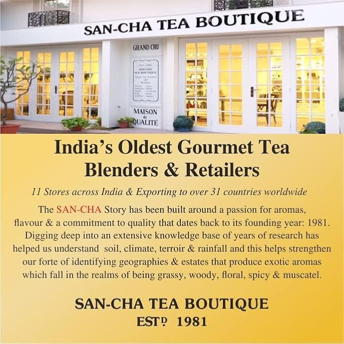 Sancha Tea Boutique, Masala Chai, Spiced Tea, 25 Pyramid Bags, India’s Famous Chai, Blend of