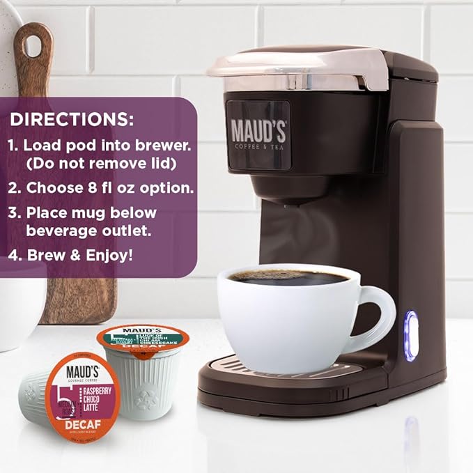 Maud's Flavored Decaf Coffee Pods Variety Pack, 80 ct,14 Assorted Roasts & Flavors, Decaf Medium