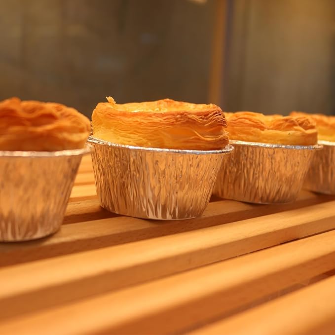 Aluminum Foil Baking Cups 200 Pack, SUPPHOUS 4 Oz Disposable Ramekin Aluminum Cupcake liners