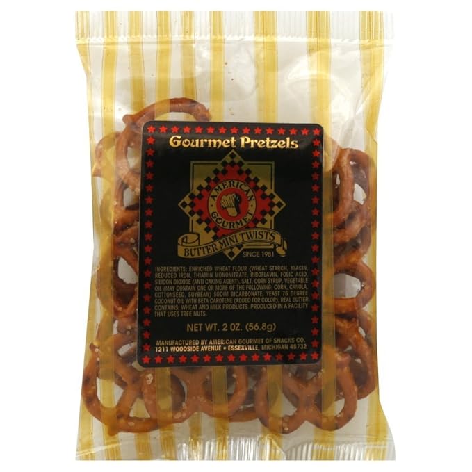 American Gourmet Butter Mini Twists Gourmet Pretzels, 2 Oz (Pack of 12)