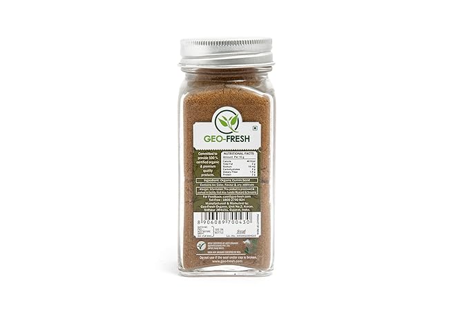 Geo-Fresh Organic Cumin Powder 1.76 oz - Ground Cumin Powder Organic for Cooking - USDA Certified