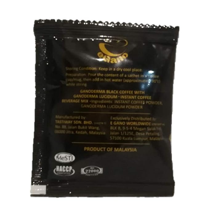 1 Box eGano Ganoderma Black Coffee (3.5g x 30 Sachets) - Premium Quality Instant Coffee With