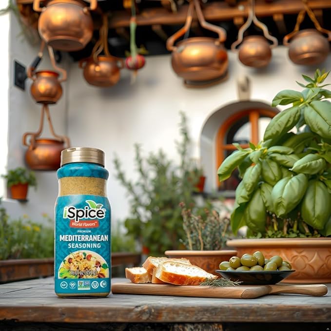 iSpice Blend | Mediterranean Seasoning | 16.01 oz | Mixed Spice & Seasoning | Bulk Size | Halal |