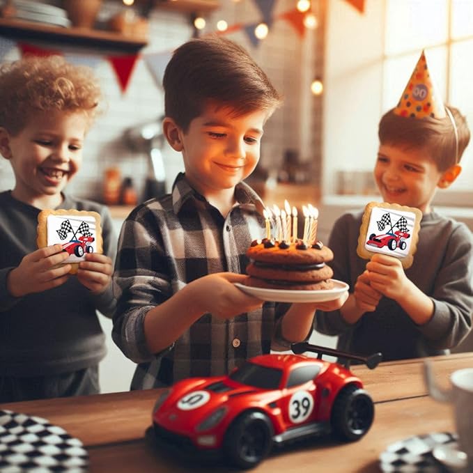 Race Car Themed Cookies Party Favors | Individually Wrapped 24 Pack Bulk | for Kids Birthday Treats