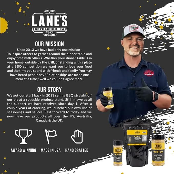 Lane's Sweet Lemon Pepper Seasoning, All-Natural Lemon Seasoning Blend with Citrus, Lemon Pepper