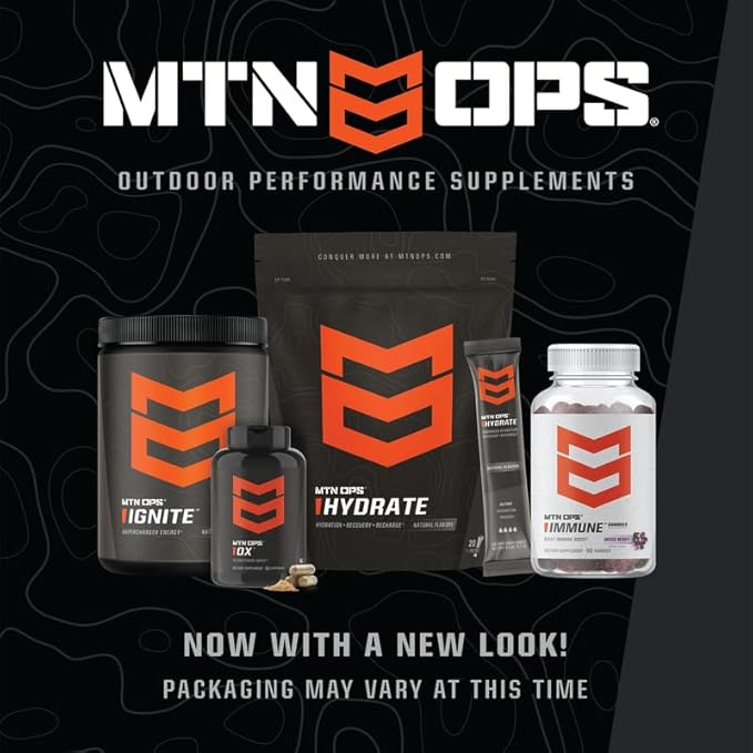 MTN OPS Hydrate Electrolytes Powder Drink Mix, 20 Single Serving On-The-Go Electrolyte Packs with