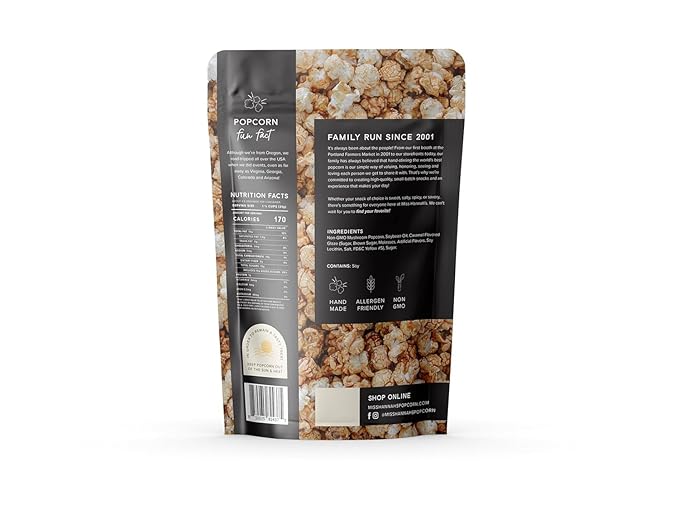 Miss Hannah's Gourmet Caramel Corn - Classic Crunchy Popcorn with Brown Sugar, Molasses & Maple |