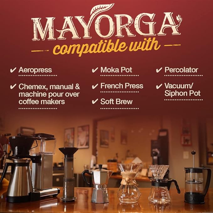 Mayorga Intense Dark Roast Coffee, 2 lb bag - Muy Macho Blend, the World's Strongest Organic Coffee