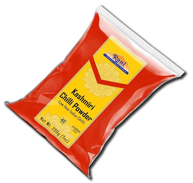 Rani Kashmiri Chilli Powder (Deggi Mirch, Low Heat) Ground Indian Spice 7oz (200g) ~ All Natural