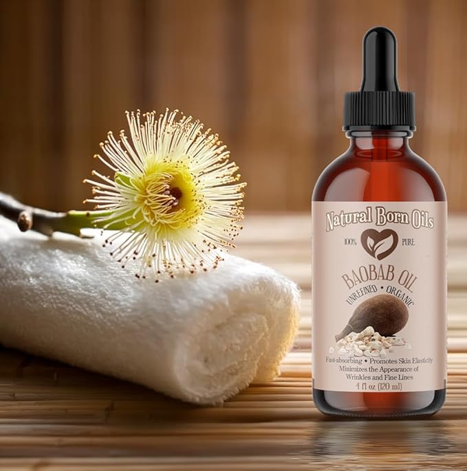 Natural Born Oils 4oz Baobab Oil, 100% Pure and Natural, Organic, Cold-pressed, Unrefined