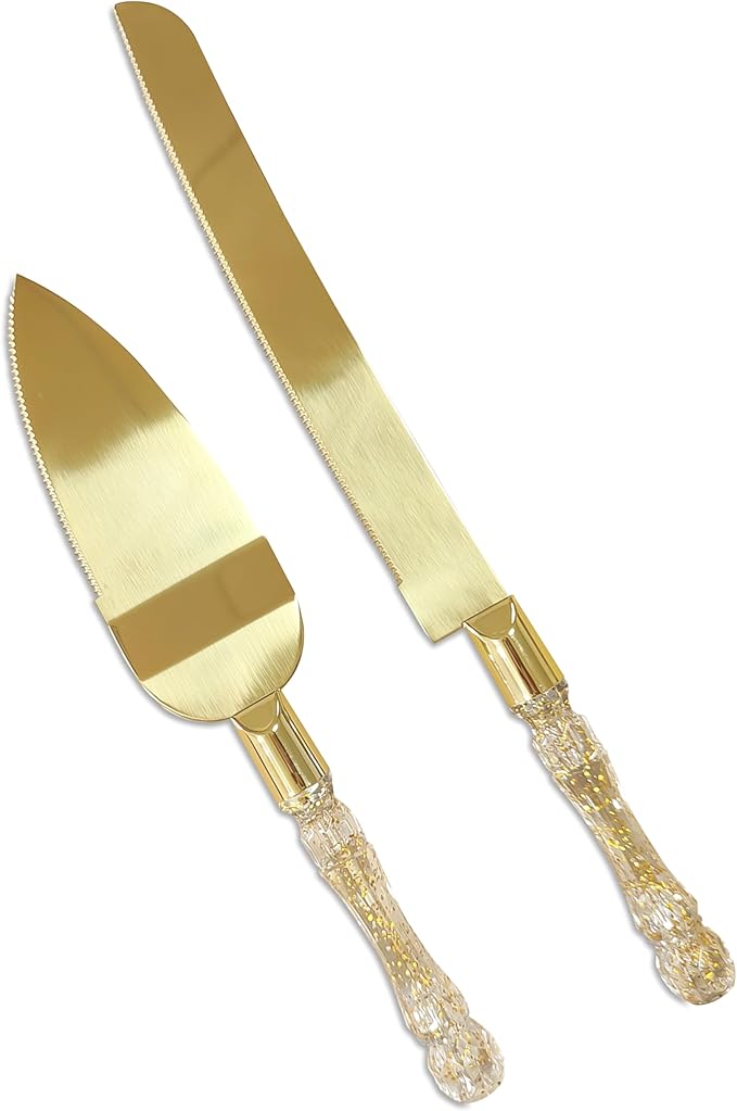 Wedding Cake Knife and Server Set, Cake Cutter and Pie Spatula, Cake Server and Knife Set of 2 with