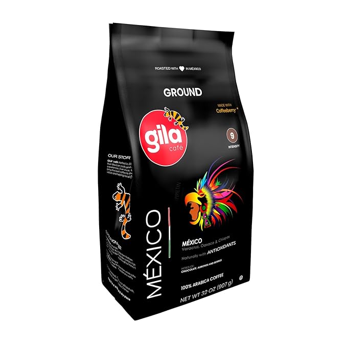 gila café Ground Coffee Medium Roast Mexico 32oz (1-Pack) - 100% Mexican Arabica Bean Coffee