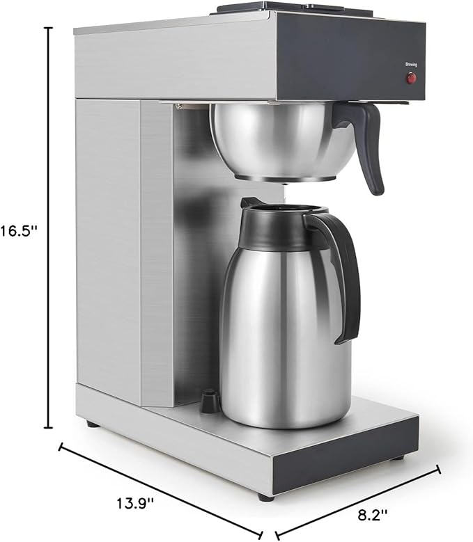 SYBO Commercial Coffee Makers 12 Cup, Drip Coffee Maker Brewer with 74Oz thermal carafe, Stainless