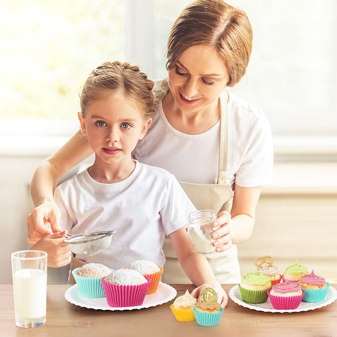Caperci Rainbow Standard Cupcake Liners Bright Colorful Muffin Baking Cups 350-Count, Odorless
