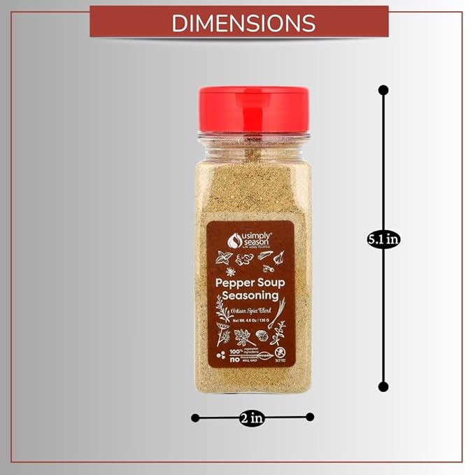 USimplySeason Pepper Soup Spice (4.8 oz) - African-Inspired Seasoning Blend - Vegan, Non-GMO