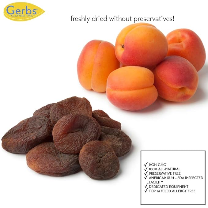 Gerbs Dried Apricots 2 lbs. | Unsulfured, No Additives, Resealable Bag | Naturally Sweet & Chewy |