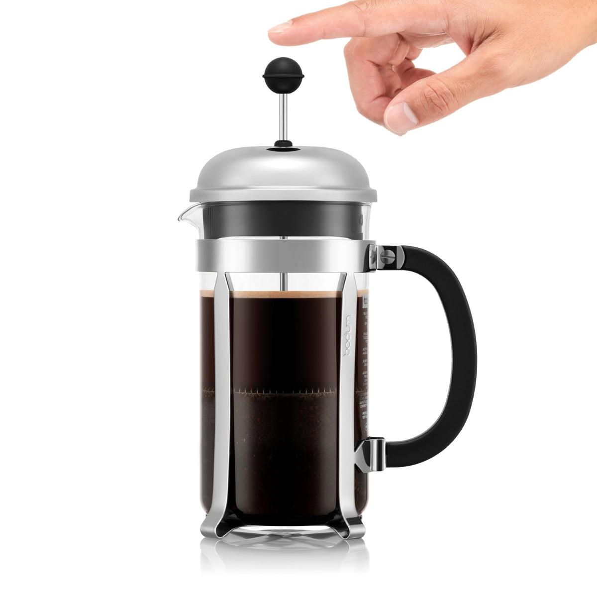 Bodum 34oz Chambord French Press Coffee Maker, High-Heat Borosilicate Glass, Polished Stainless