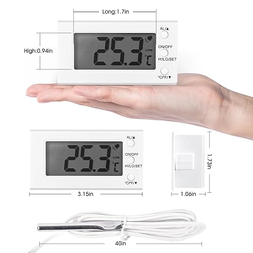 2 Packs Digital Oven Thermometer -58°F to 572°F/-50°C-300°C, Thermometer with Probe, High Low