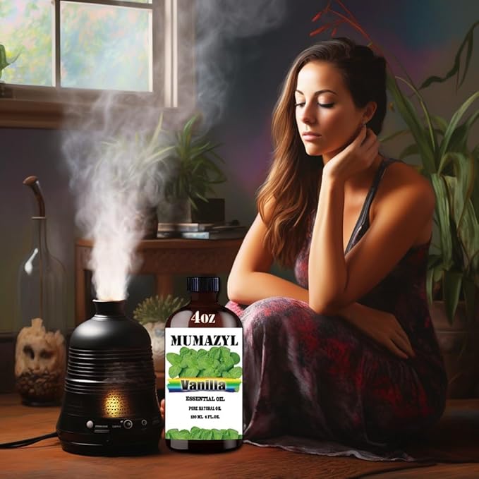 Vanilla Essential Oil, Vanilla Oil 4 Fl Oz 120ML for Diffuser Humidifier Yoga Cleaning DIY Candle