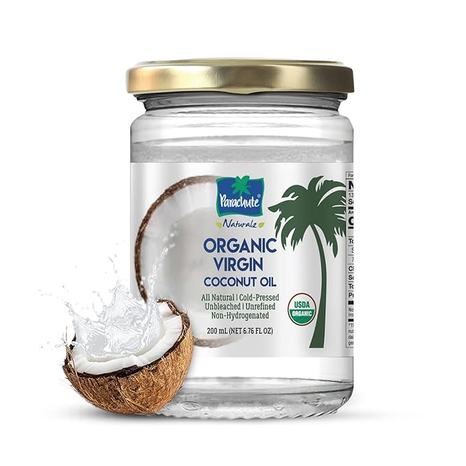 "Parachute Naturalz Organic Virgin Coconut Oil | Cooking Oil, Hair Oil, Body Oil & Oil Pulling |