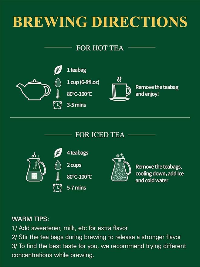 GLDNT Organic Green Tea Bags, Natural Pure Organic Green Tea, Super Antioxidant, Caffeinated, 100