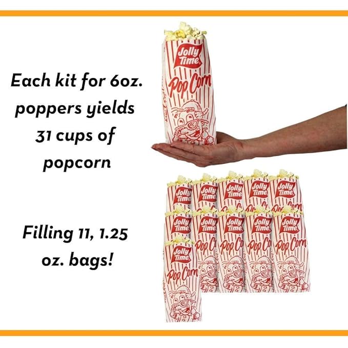 JOLLY TIME All in One Popcorn Kit with Sunflower Oil, Portion Packets with Kernels, Sunflower Oil