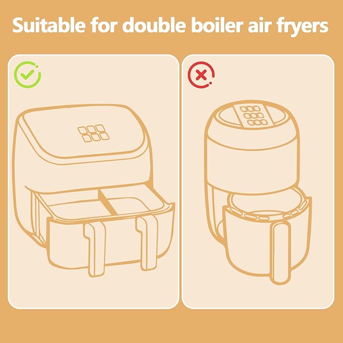 150 Pack 8.6x5.5" Air Fryer Liners, Parchment Paper Sheets For Ninja DZ201/DZ401 Dual Basket