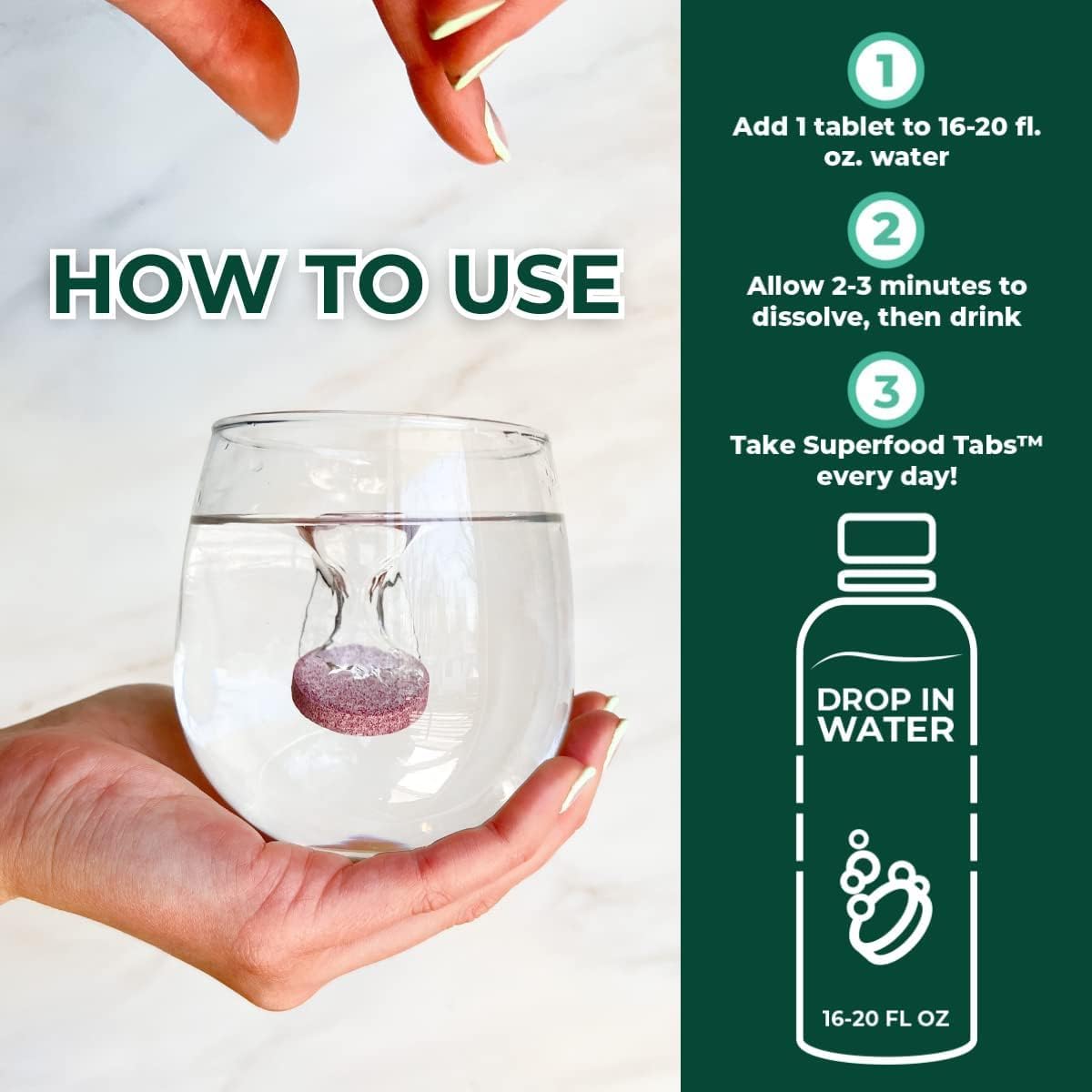 Superfood Tabs Detox Cleanse Drink - Fizzy Nutrition Supplement for Women and Men - Support Healthy