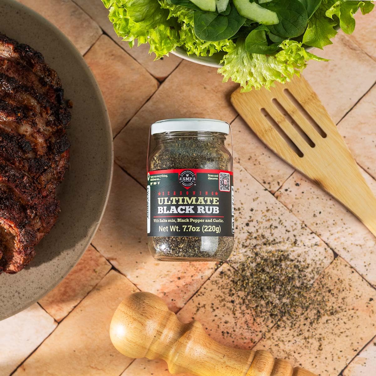 Ultimate Black Rub Seasoning (7.7 oz) – Natural BBQ Dry Rub for Steak, Chicken & Grilling