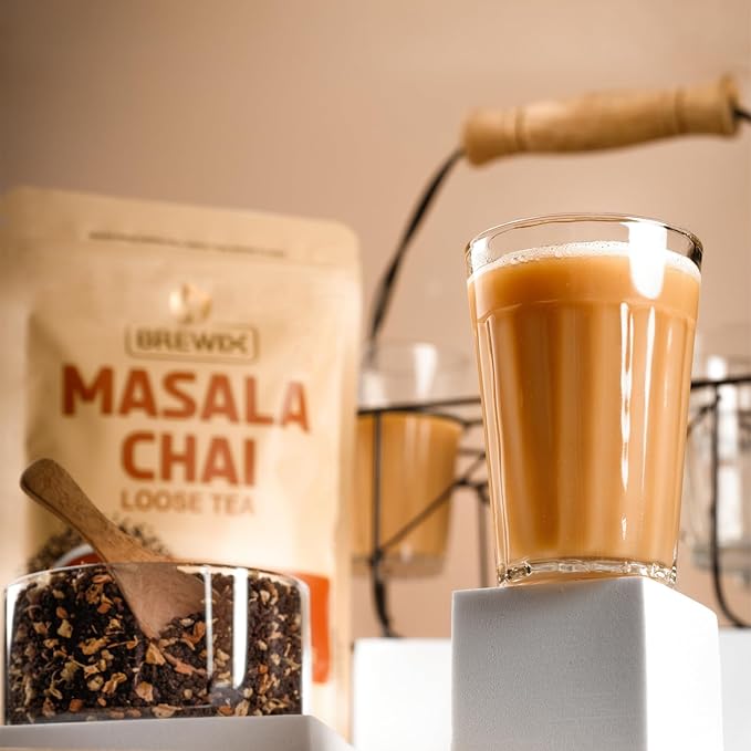BREWIX, Masala Chai Tea Loose Leaf CTC TEA (125+ Cups, 8.82oz/250g) Strong Robust & Aromatic, All