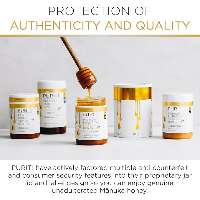 PURITI Manuka Honey MGO 300+ / UMF 10+ | 100% Pure Genuine Raw Manuka Honey | 8.8 Oz / 250g |