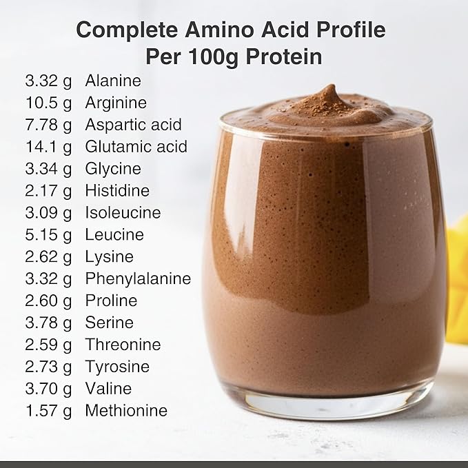 Organic Hemp Protein Powder, Plant Based and Vegan Protein Shake, Lactose and Dairy Free, Gluten