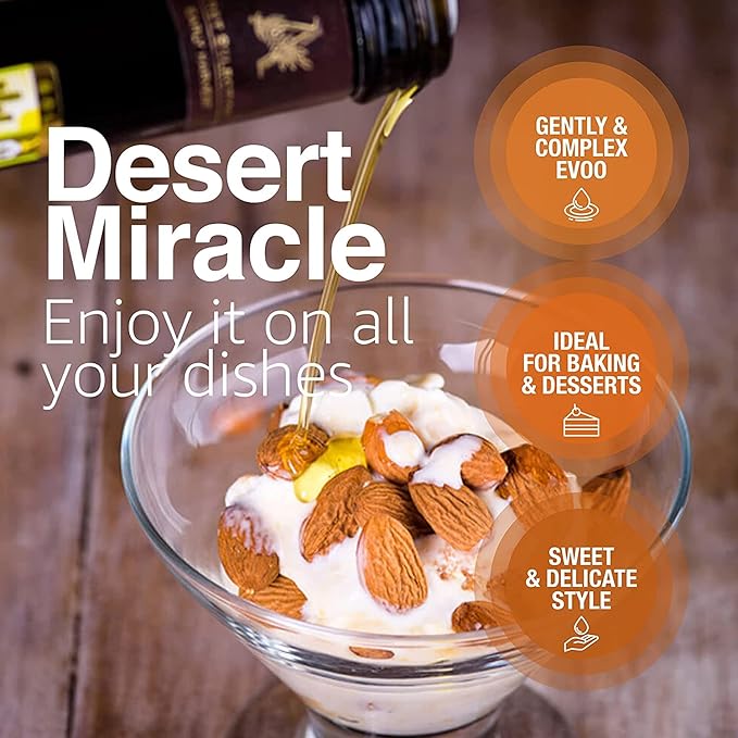 DESERT MIRACLE Cold Pressed Polyphenol Rich Moroccan Olive Oil, Extra Virgin Olive Oil with High