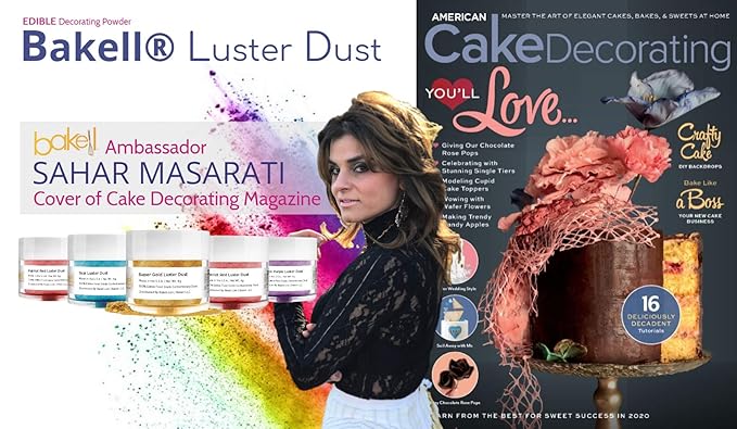 Luster Dust - Rose Gold (4g 1x Jar) | Edible Vegan Dust & Paint for Cake Decorating, Ice Cream