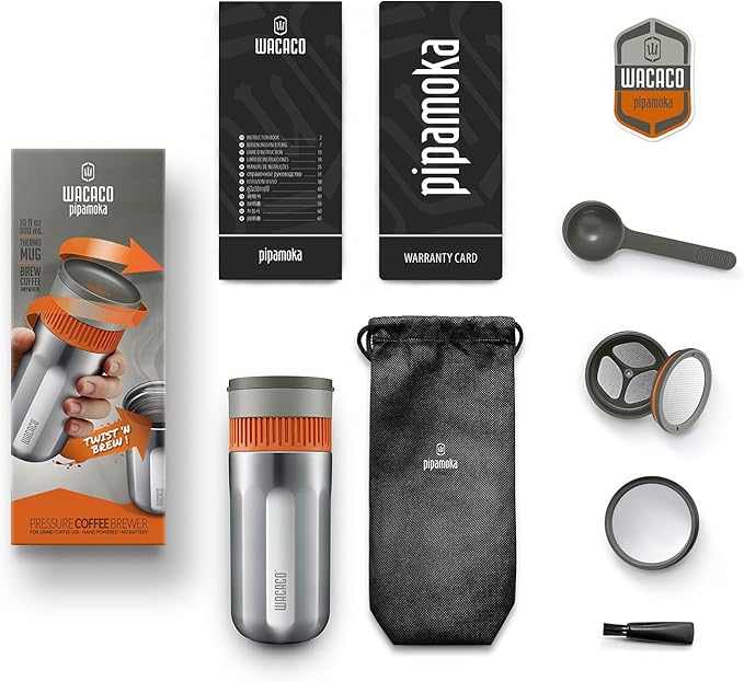 WACACO Pipamoka Portable Coffee Maker, Coffee brewer, All-in-one Vacuum Pressured,Insulated Travel