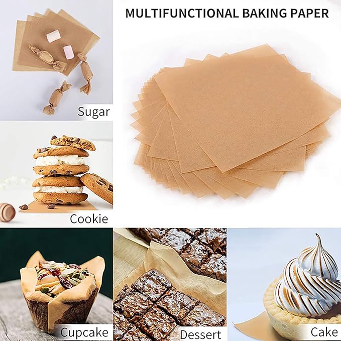 500 PCS Precut Parchment Paper Squares for Baking Cookies, Unbleached Nonstick Wax Paper Sheets for