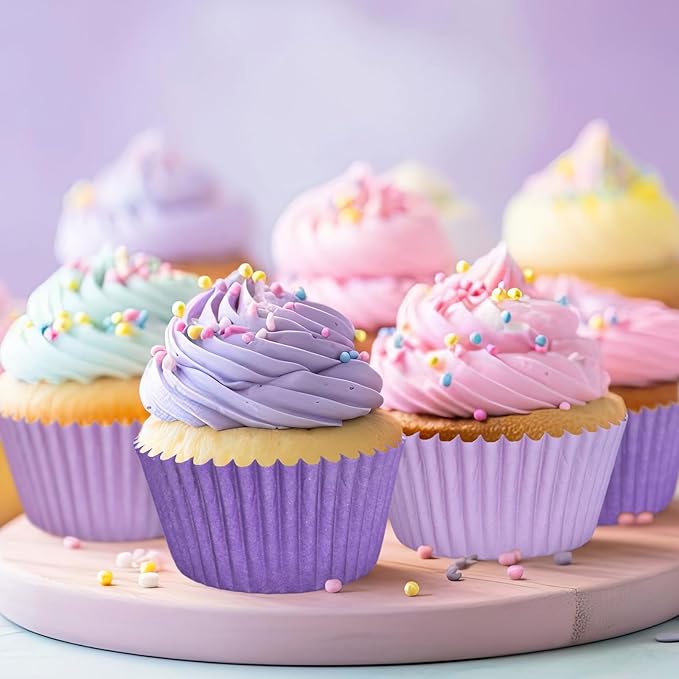 Whaline 600Pcs Purple Cupcake Liners Gradient Purple Baking Cups Cupcake Wrappers Muffin Liners for