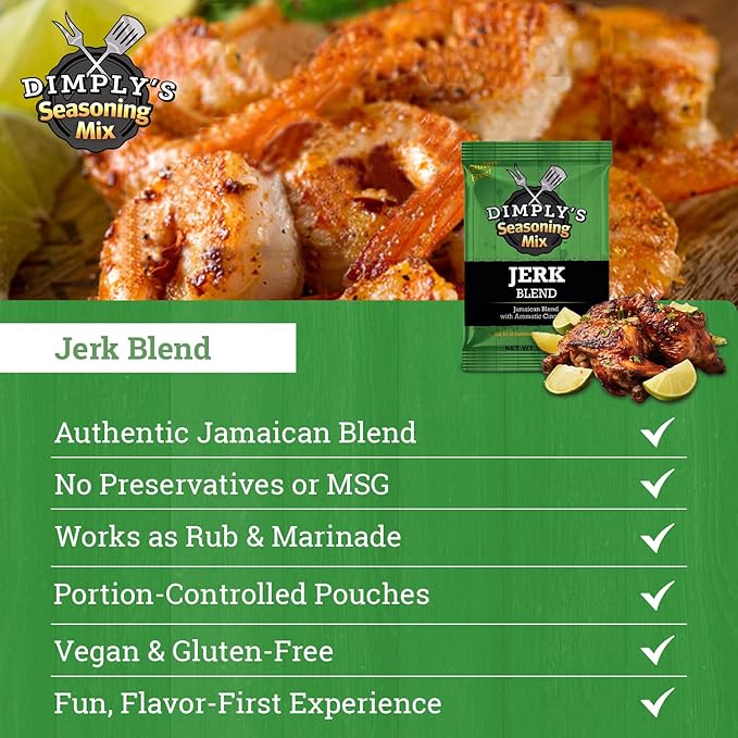 Dimply's Jamaican Jerk Seasoning Mix ??Dry Rub and Marinade for Chicken, Meat, Vegetables, Tofu