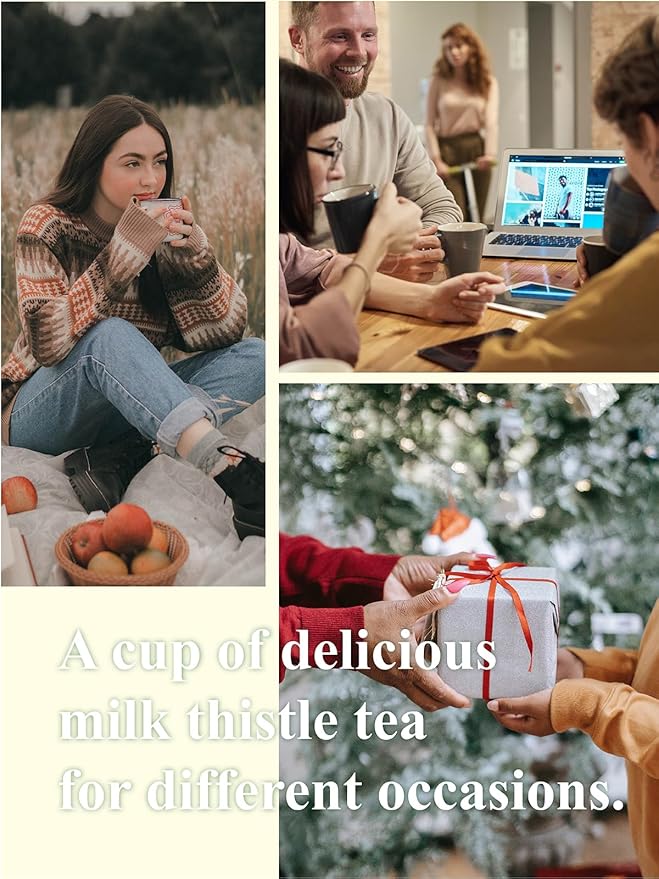 GLDNT Organic Milk Thistle Tea, Natural Organic Milk Thistle Seed Herbal Tea, Mild & Mellow Taste