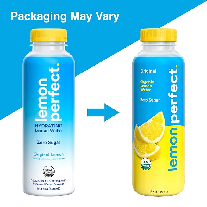 Lemon Perfect 4-Flavor Variety Pack, Flavored Lemon Water, Organic, Zero Sugar, Healthy Hydration