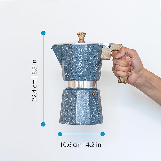 GROSCHE Milano Moka pot, Stovetop Espresso maker, Greca Coffee Maker, Stovetop coffee maker and