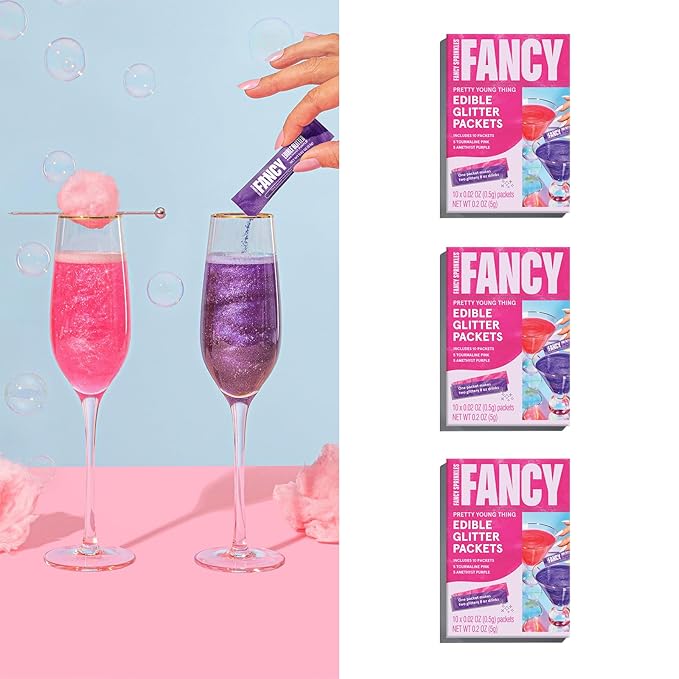 Fancy Sprinkles Pretty Young Thing Edible Glitter Packets Portable & On-The-Go for Sparkling