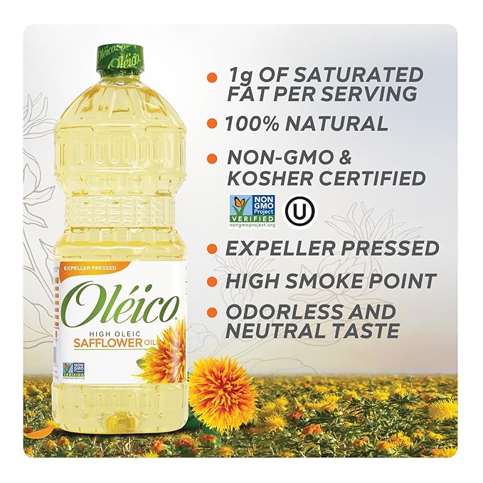 Oleico - High Oleic, Non GMO Certified, Kosher Verified, Expeller Pressed, High Heat Stable