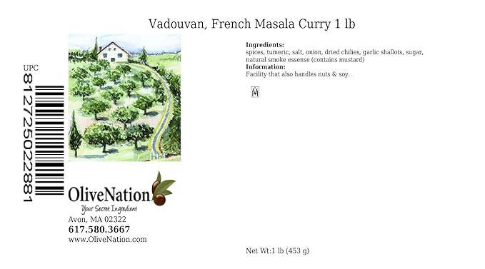 OliveNation Vadouvan, French Masala Curry Spice, Rich and Savory Seasoning Blend - 1 pound
