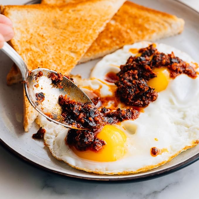 Homiah Sambal Chili Crunch, 6oz - Less Oil Low Sodium Gluten Free Vegan, Sambal Oelek Chili Paste