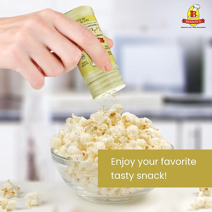 Benson’s - Table Tasty Salt Substitute, Salt-Free Gourmet Popcorn Seasoning, No Sodium, No