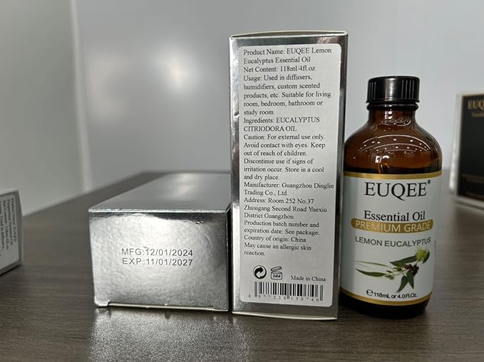 Lemon Eucalyptus Essential Oil Pure Lemon Eucalyptus Oil, Large Capacity Essential Oil with Glass