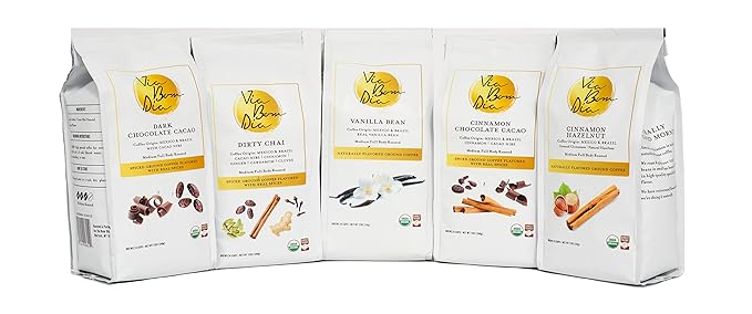 Via Bom Dia 100% Naturally Flavored Ground Coffee, Chocolate Mint, Medium Roast, No Artificial