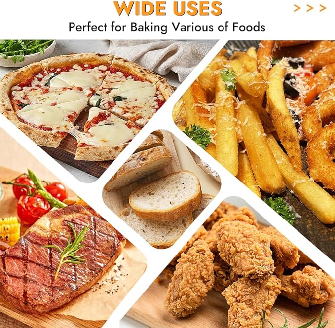 BYKITCHEN 9.4x8.7in Air Fryer Liners Compatible with 4-7QT Airfryer &CHEFMAN 10QT Multifunctional