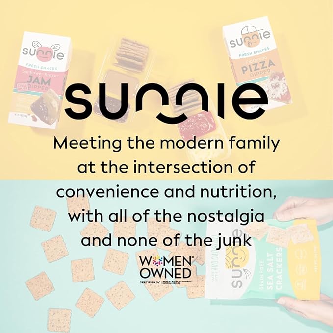 Sunnie Gluten Free Crackers - Healthy Grain Free Sea Salt Crackers, Snacks for Kids & Adults, Made